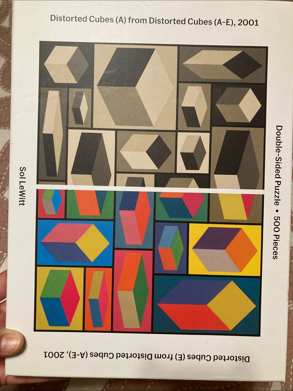 Sol LeWitt Modern Distorted Cubes Double-Sided Puzzle